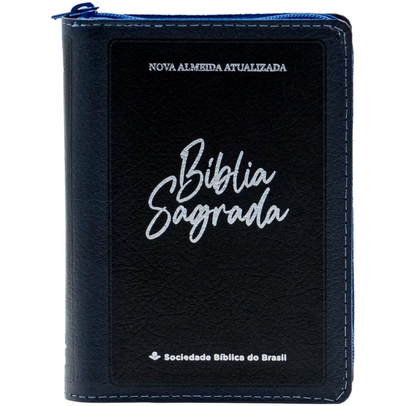 Bíblia Sagrada | NAA | Letra Maior | Com Zíper | Azul e Preta