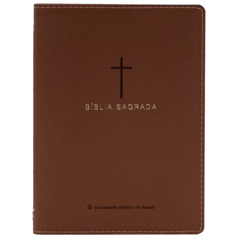 Bíblia Sagrada Slim | NAA | Luxo Cruz Marrom