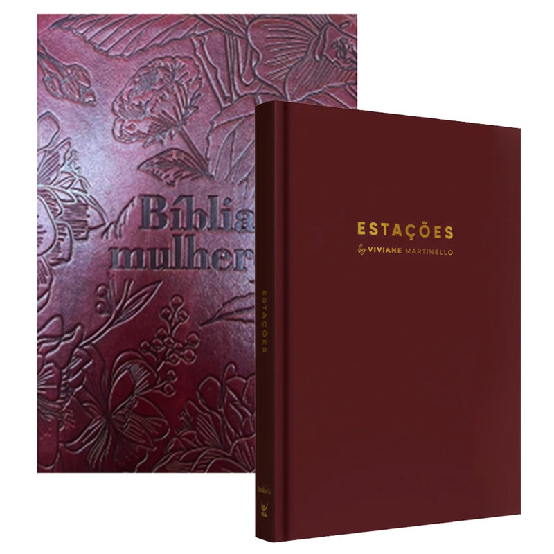 Kit Viviane Martinello | Bíblia Mulheres NVT Espaço Para Anotações + Planner Estações Bordô