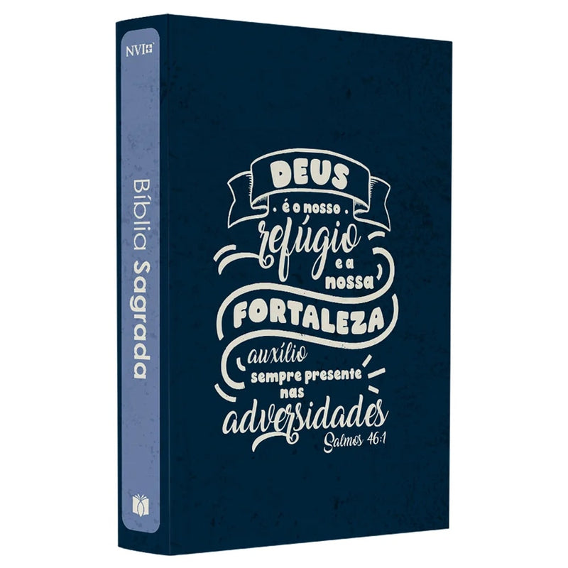 Kit Dia dos Pais - Bíblia Sagrada Lettering | NVI | Capa Brochura Azul + Devocional As Promessas de Deus | Carlito Paes