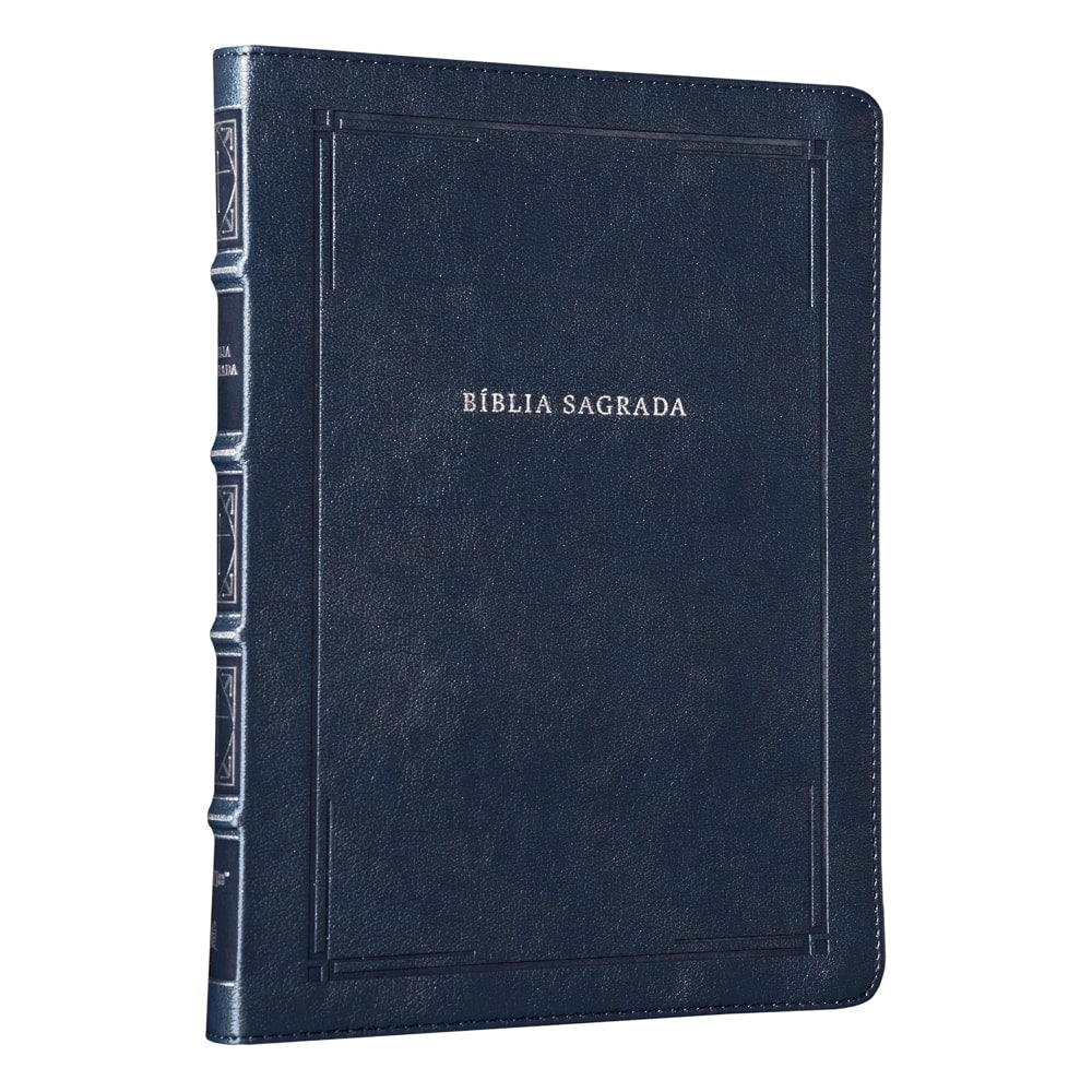Bíblia Barroca Slim | NVI | Letra Grande | Capa Luxo Couro Soft Azul