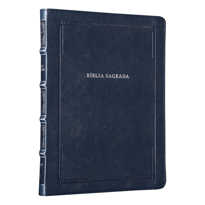 Bíblia Barroca Slim | NVI | Letra Grande | Capa Luxo Couro Soft Azul