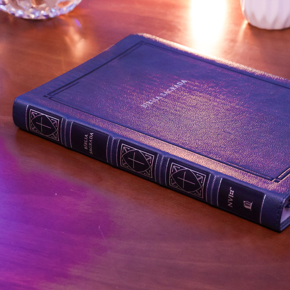 Bíblia Barroca Slim | NVI | Letra Grande | Capa Luxo Couro Soft Azul