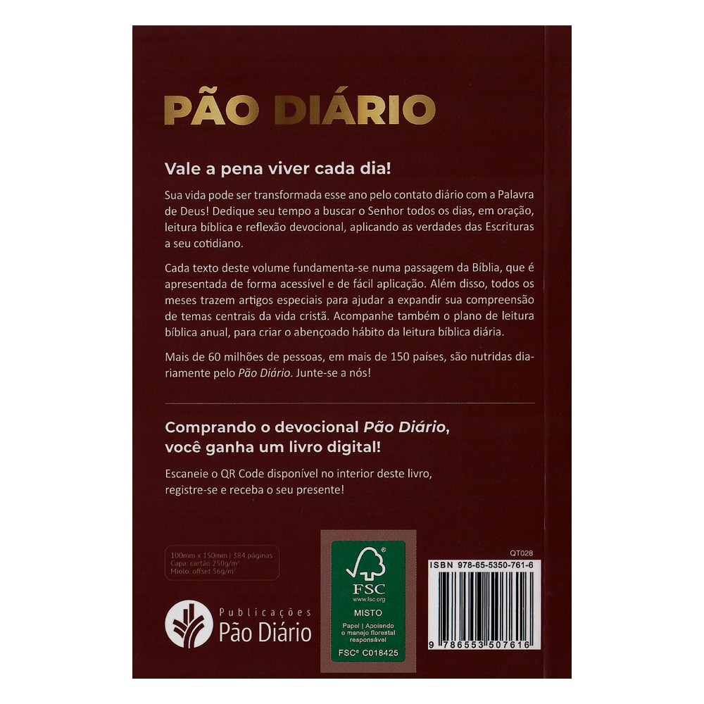 Devocional Pão Diário | Vol. 29 | Bordô
