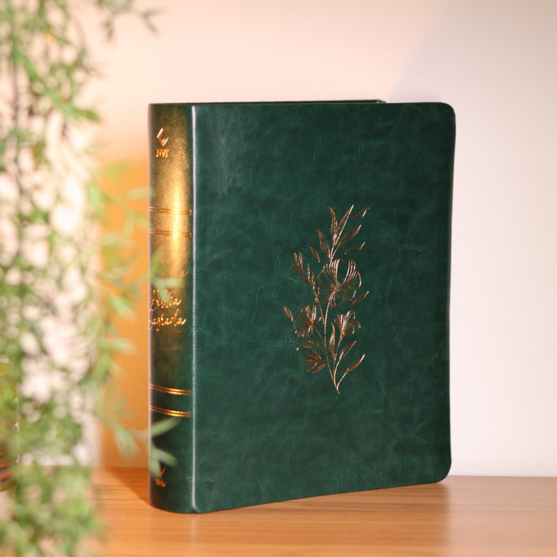 Bíblia Mulheres Floral | Viviane Martinello | NVT | Espaço Para Anotações | Capa Luxo Verde Musgo