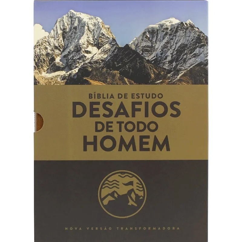 Kit Dia dos Pais - Bíblia Sagrada de Estudo Desafios de Todo Homem | Marrom + Caderno Moleskine | Ide Por Todo o Mundo