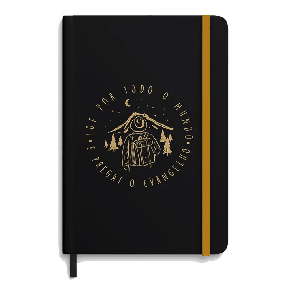Kit Dia dos Pais - Bíblia Sagrada de Estudo Desafios de Todo Homem | Marrom + Caderno Moleskine | Ide Por Todo o Mundo