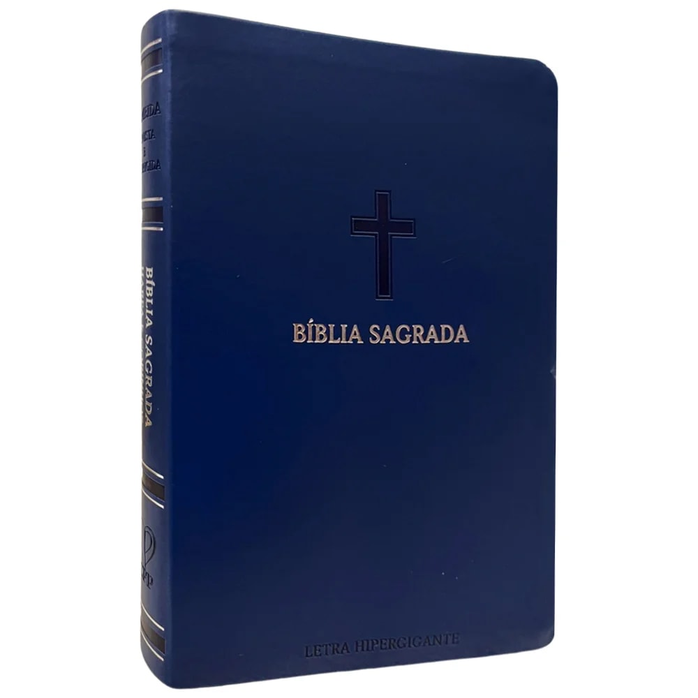 Kit Dia dos Pais - Bíblia Sagrada | Letra Hipergigante | ARC| Capa PU Luxo Cruz Azul + Devocional As Promessas de Deus