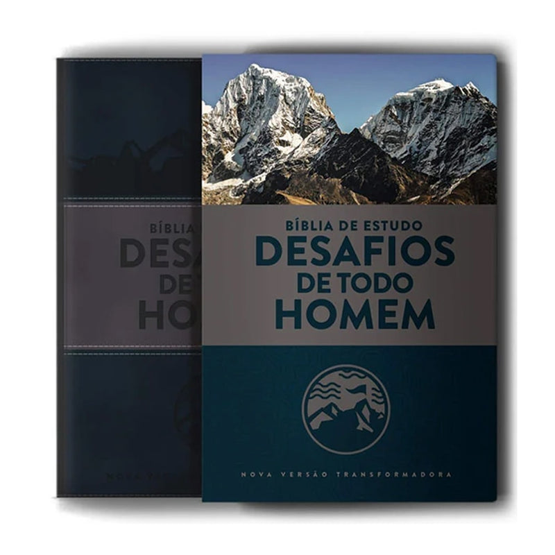Kit Dia dos Pais - Bíblia Sagrada de Estudo Desafios de Todo Homem | NVT | Azul + Preciosas Promessas de Deus | Barcos