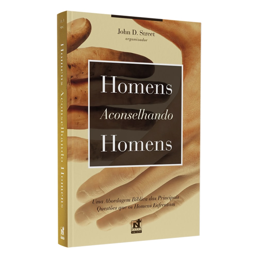 Livro Homens Aconselhando Homens de Dr. John D. Street, capa bege com mãos. — Plenitude