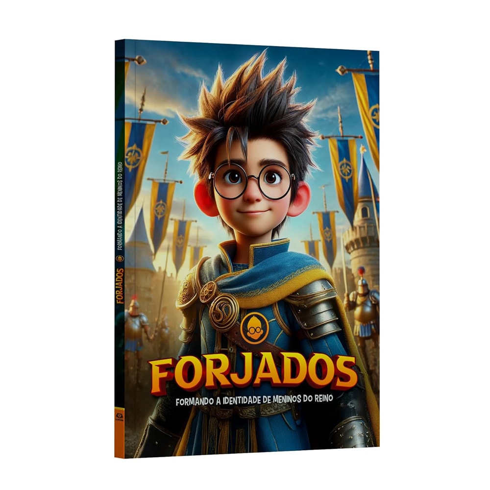 Livro Forjados, capa com ilustração de menino guerreiro em estilo anime. — Plenitude