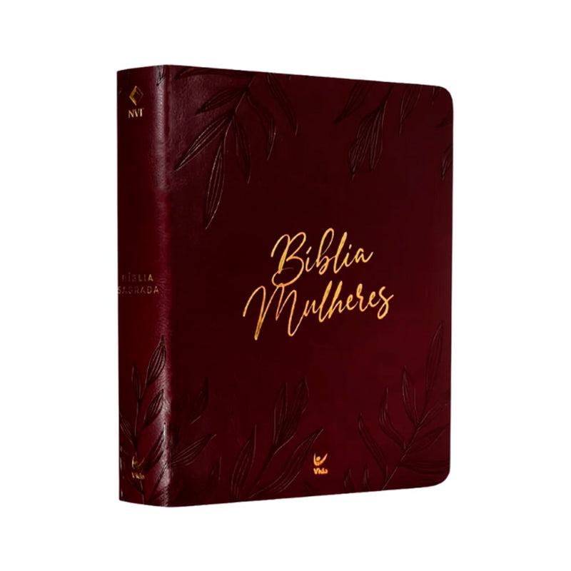 Kit Box Mulheres Viviane Martinello Capa Dura Luxo + Bíblia Mulheres Folhas Vinho NVT