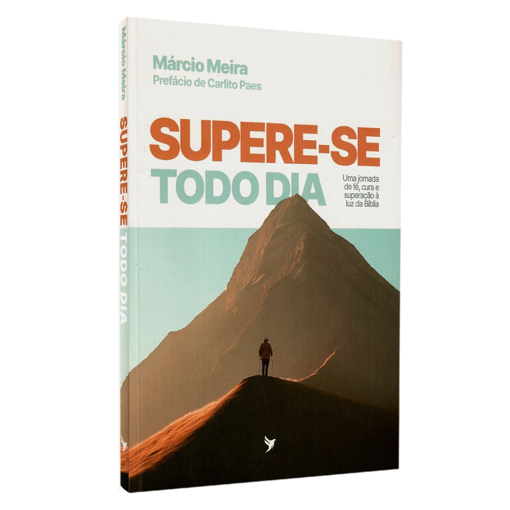 Livro de capa mole branca com imagem de montanha e pessoa, título em preto e laranja. — Plenitude