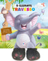 Livro infantil "O Elefante Travesso" da Ciranda Cultural, capa com elefante sorridente e patinhas de pelúcia. — Plenitude