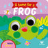 Livro infantil "A Home For a Frog" com capa verde e rosa, sapo de olhos grandes e inseto. — Plenitude