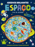 Livro de atividades Adesivos Brilhantes - Espaço, Ciranda Cultural, capa azul com planeta e astronautas. — Plenitude