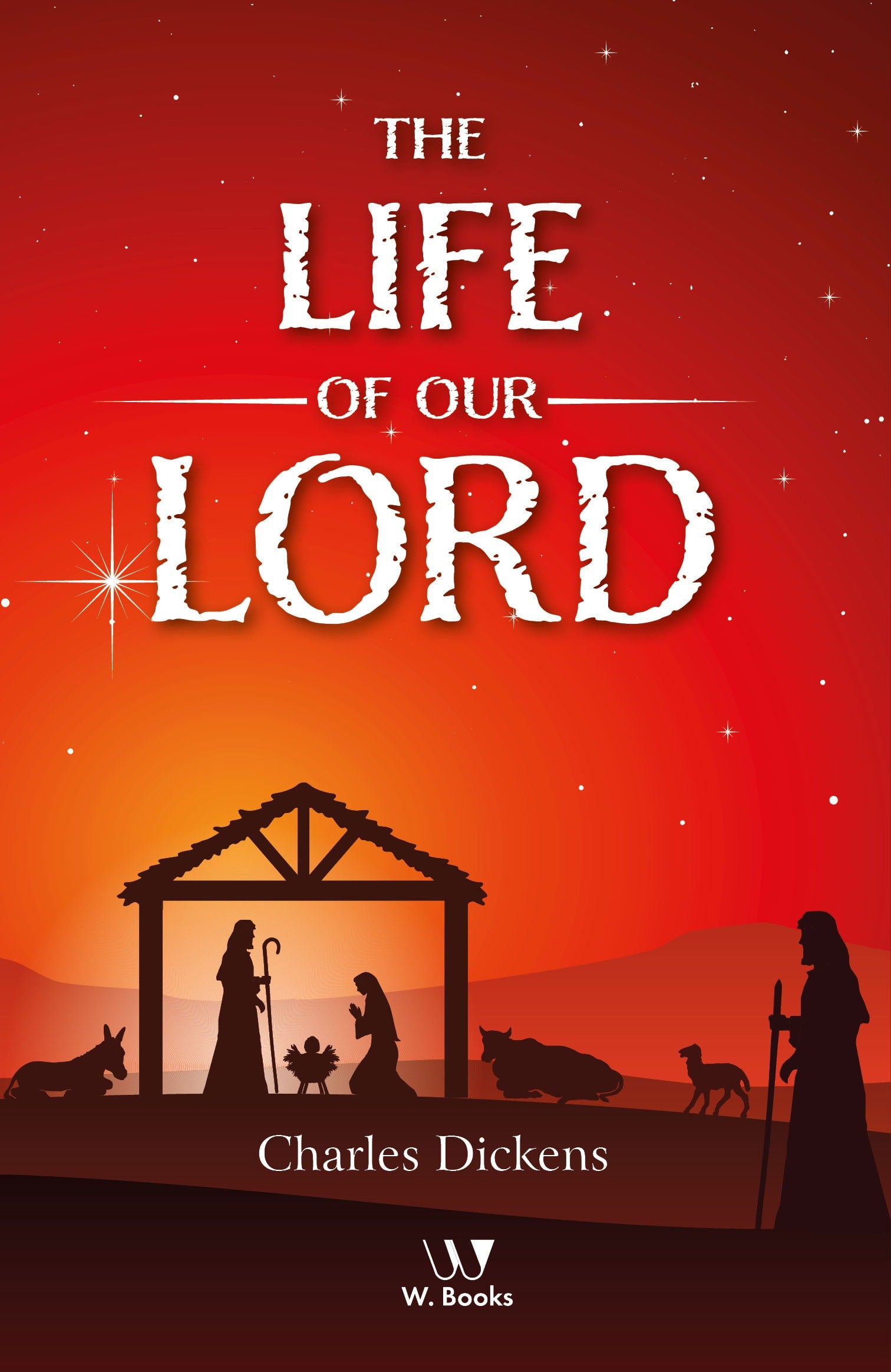 Livro The Life of Our Lord, capa vermelha com cena do presépio. — Plenitude