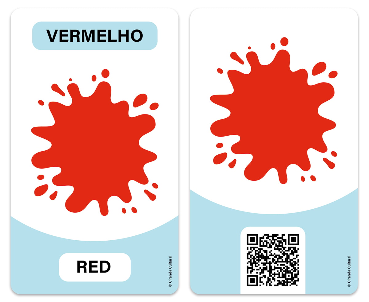Flash Cards Cartas Bilingues - Cores e Opostos - Colors and Opposites