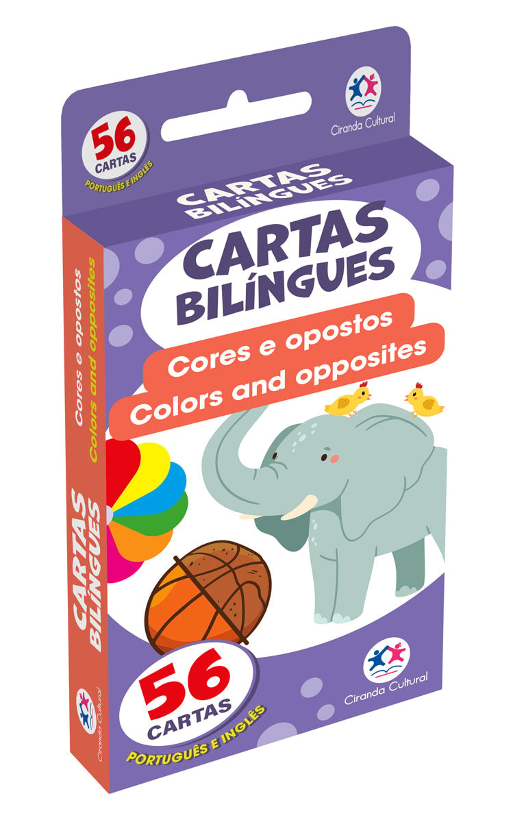 Flash Cards Cartas Bilingues - Cores e Opostos - Colors and Opposites