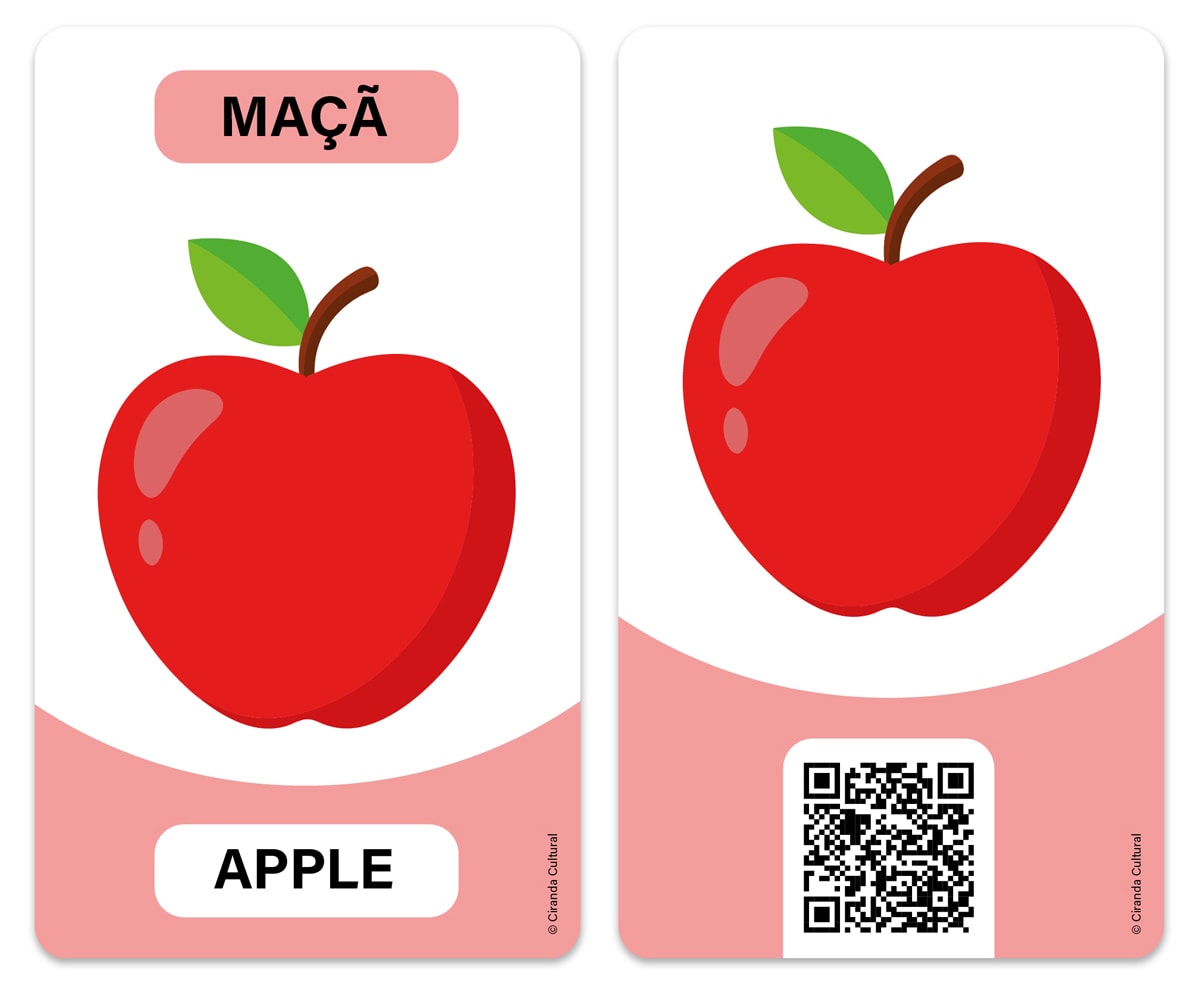 Flash Cards Cartas Bilingues - Alimentos - Food