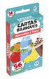 Caixa de flash cards bilíngues "Alimentos | Food" com ilustrações de frutas e bebidas. — Plenitude