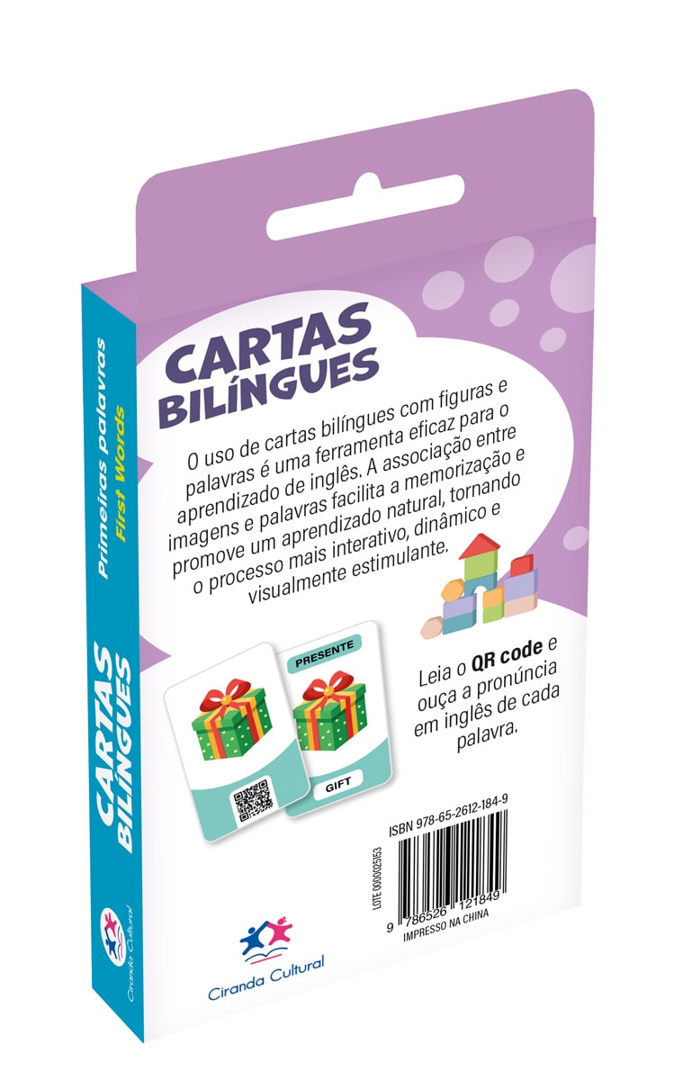 Flash Cards Cartas Bilingues - Primeiras Palavras - First Words