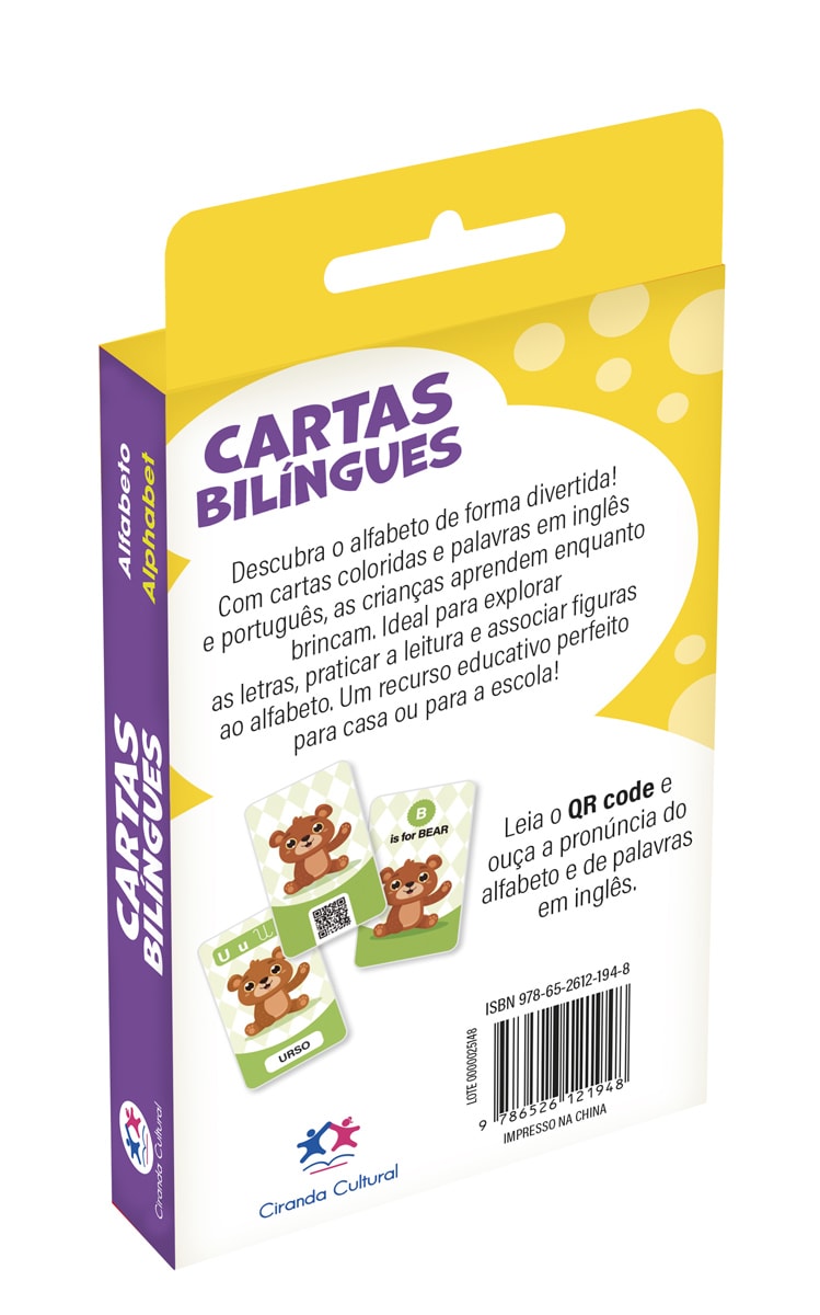 Flash Cards Cartas Bilingues - Alfabeto - Alphabet