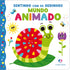 Livro infantil "Mundo Animado" com capa branca e ilustração de caracol colorido. — Plenitude
