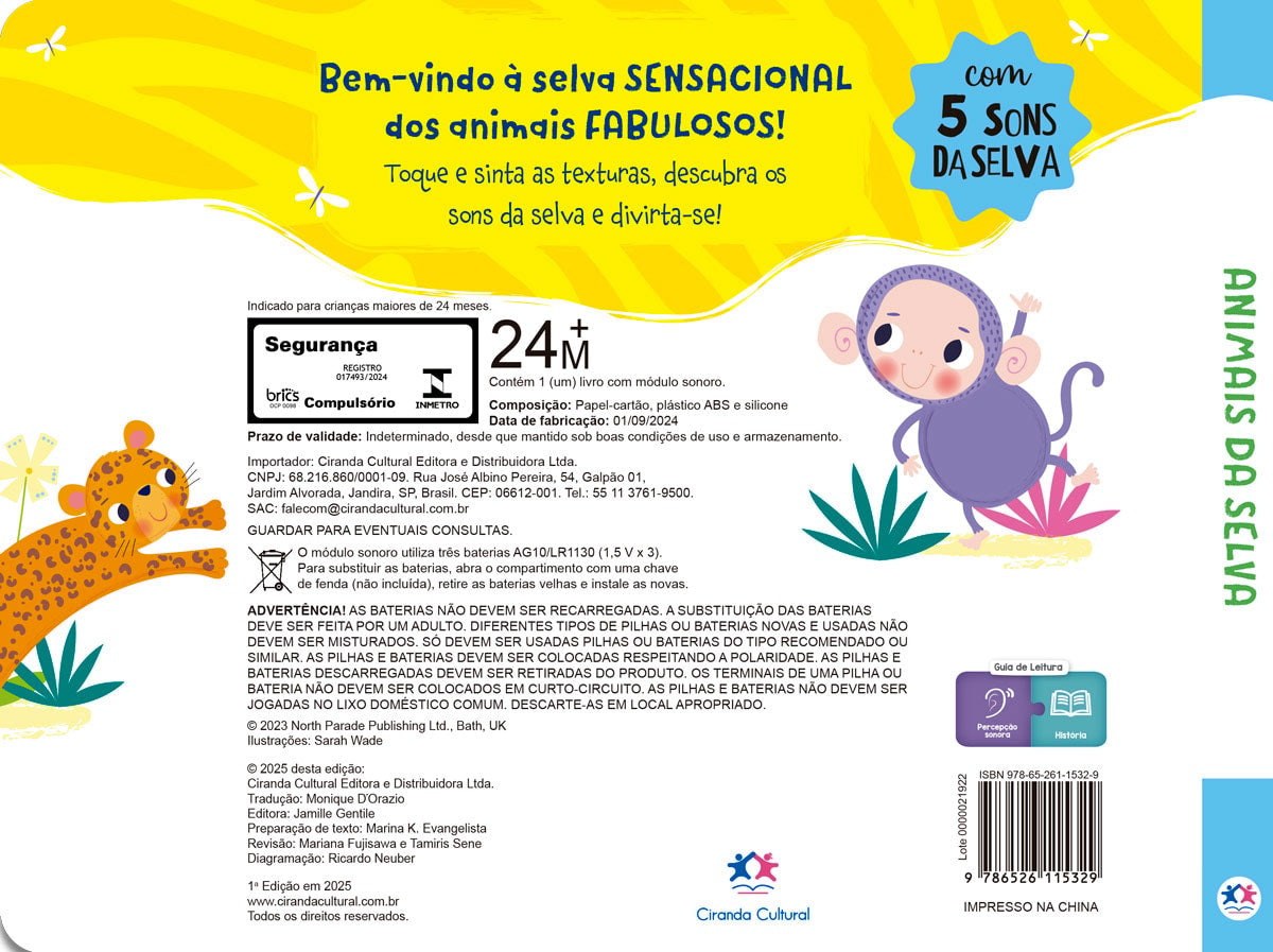 Livro Sonoro Animais da Selva-