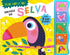 Livro sonoro "Animais da Selva" da Ciranda Cultural, capa com tucano e 5 sons da selva. — Plenitude
