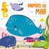 Livro infantil "Animais do Mar quebra-cabeças" com capa azul e uma baleia azul. — Plenitude