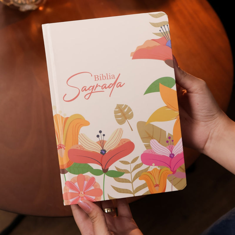 Bíblia Sagrada Flores | KJA  | Letra Maior | Capa Dura