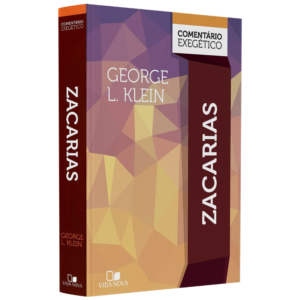 Livro Comentário Exegético Zacarias de George L. Klein, capa com padrão geométrico e tons de marrom e roxo. — Plenitude