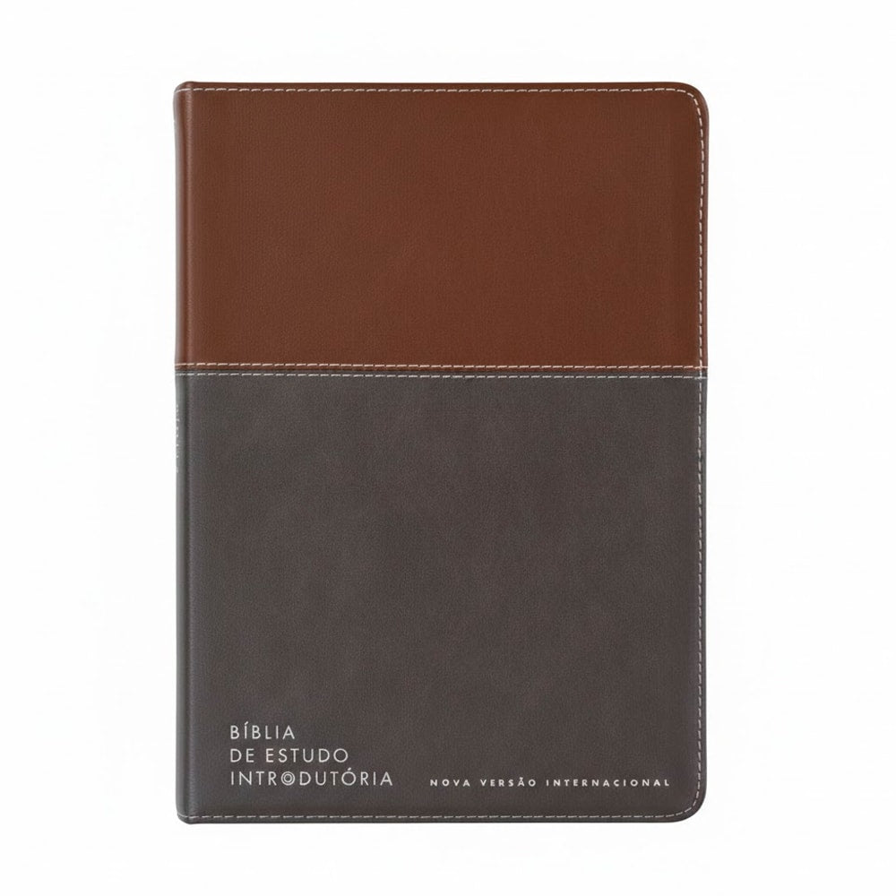 Bíblia de Estudo Inrodutória | NVI | Leitura Perfeita | Capa Couro Soft Marrom e Cinza Chumbo