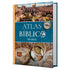 Livro Atlas Bíblico Pão Diário, capa azul e dourada com bússola e mapas. — Plenitude