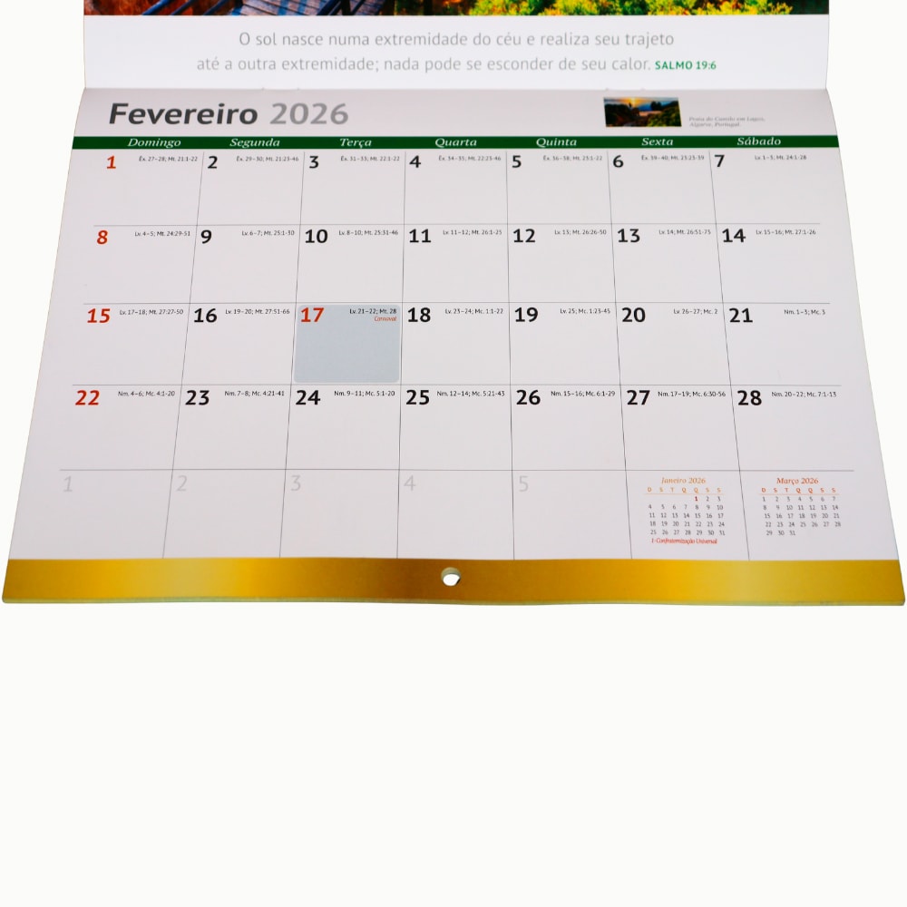 Calendário de Parede 2026  | Paisagem | Pão Diário