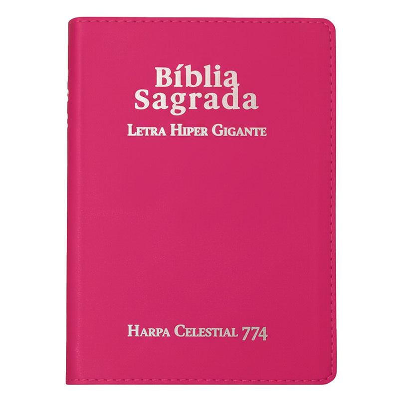 Bíblia Sagrada | ARC | Letra Hipergigante | Capa Luxo Pink | Harpa Celestial 774