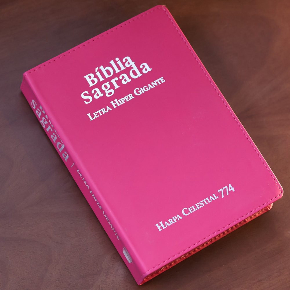 Bíblia Sagrada | ARC | Letra Hipergigante | Capa Luxo Pink | Harpa Celestial 774