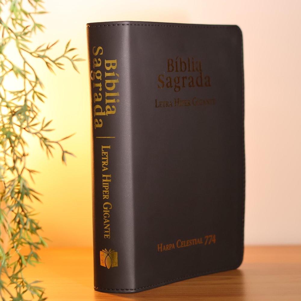 Bíblia Sagrada | ARC | Letra Hipergigante | Capa Luxo Preta | Harpa Celestial 774