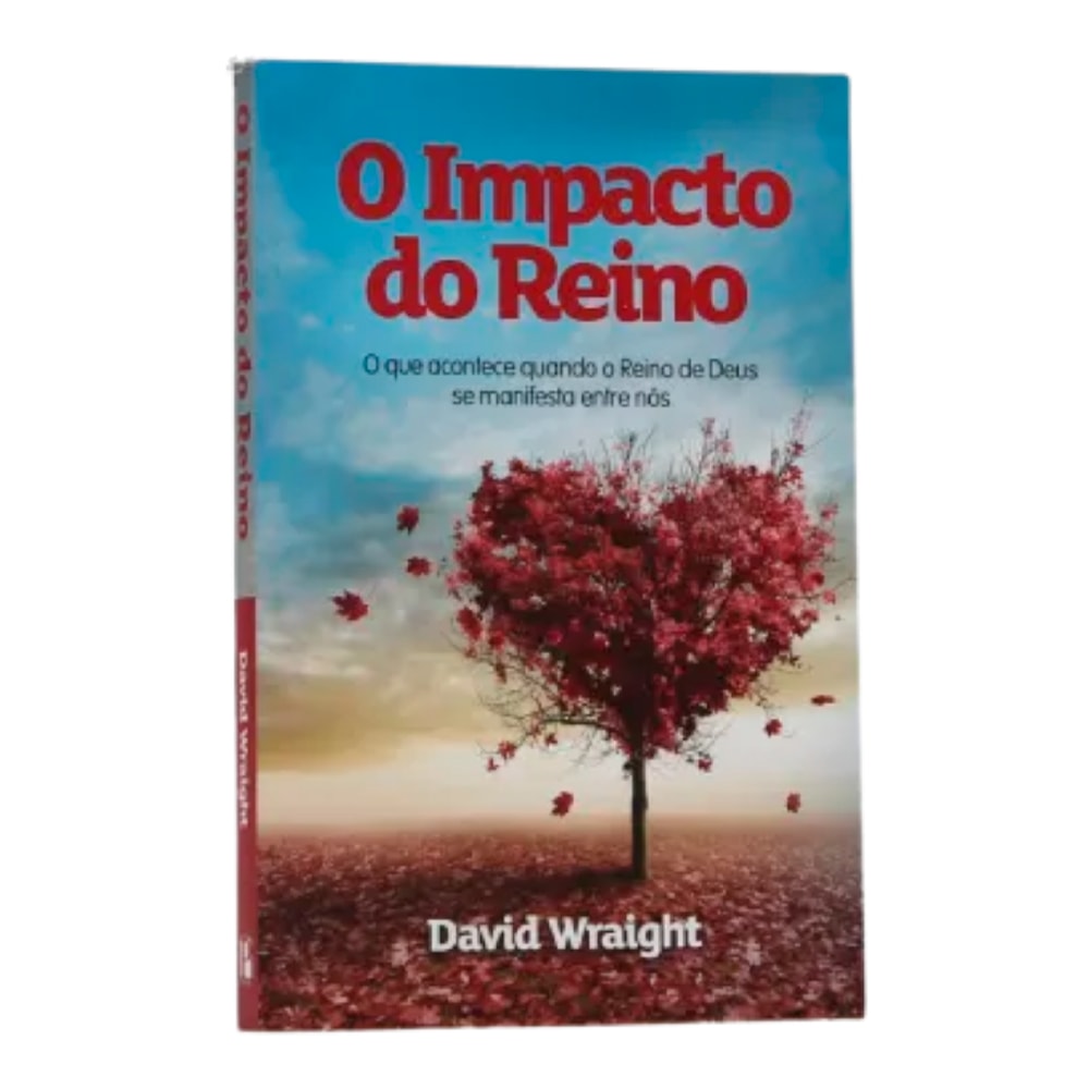 Livro "O Impacto do Reino" com capa azul e vermelha, ilustração de uma árvore em forma de coração. — Plenitude