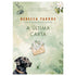 Livro A Última Carta de Rebecca Yarros, capa verde-clara com cachorro preto e envelope com flores. — Plenitude