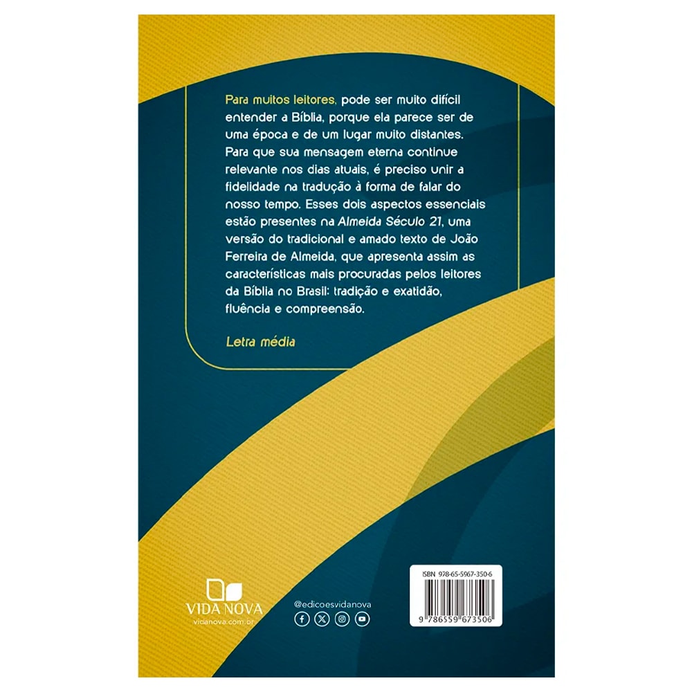 Bíblia Sagrada Cruz | A21 | Letra Média | C/ Referências Cruzadas | Capa Brochura