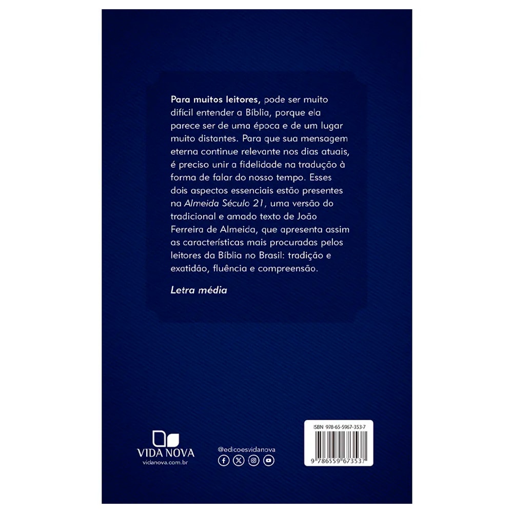 Bíblia Sagrada Leão | A21 | Letra Média | C/ Referências Cruzadas | Capa Brochura