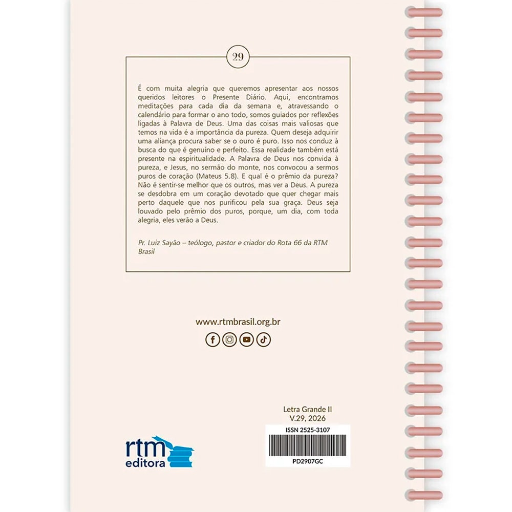 Devocional Presente Diário Espiral | Letra Grande | Vol 29 | Capa Criança | 2026