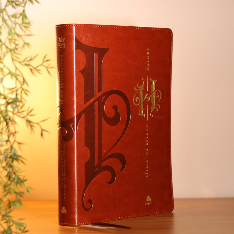 Bíblia de Estudo Hagnos | King James | Capa Luxo Marrom