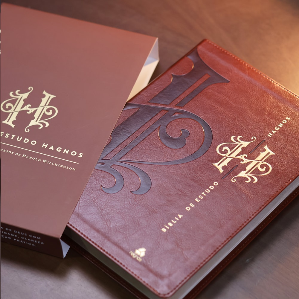 Bíblia de Estudo Hagnos | King James | Capa Luxo Marrom