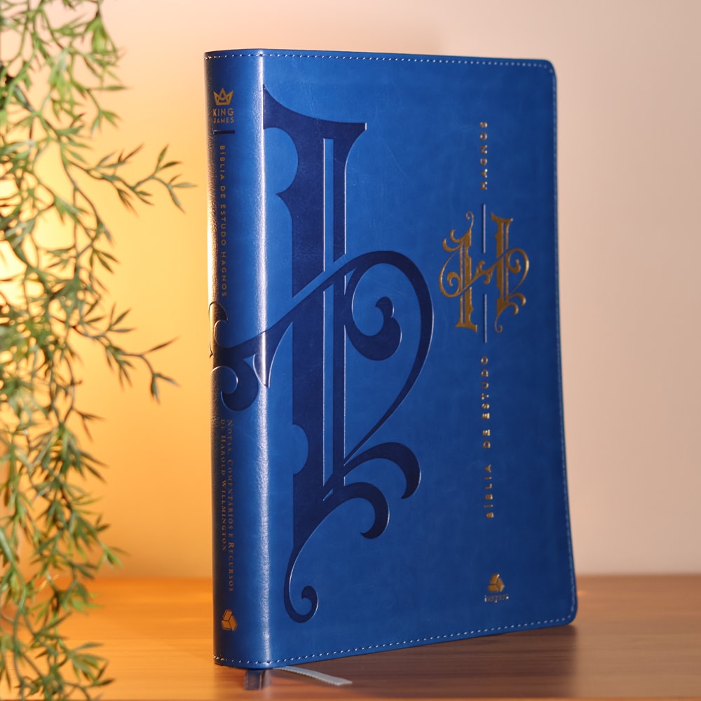Bíblia de Estudo Hagnos | King James | Capa Luxo Azul