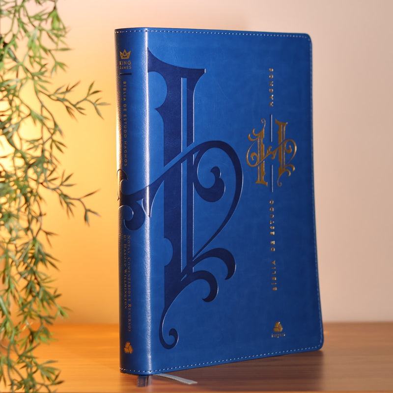 Bíblia de Estudo Hagnos | King James | Capa Luxo Azul