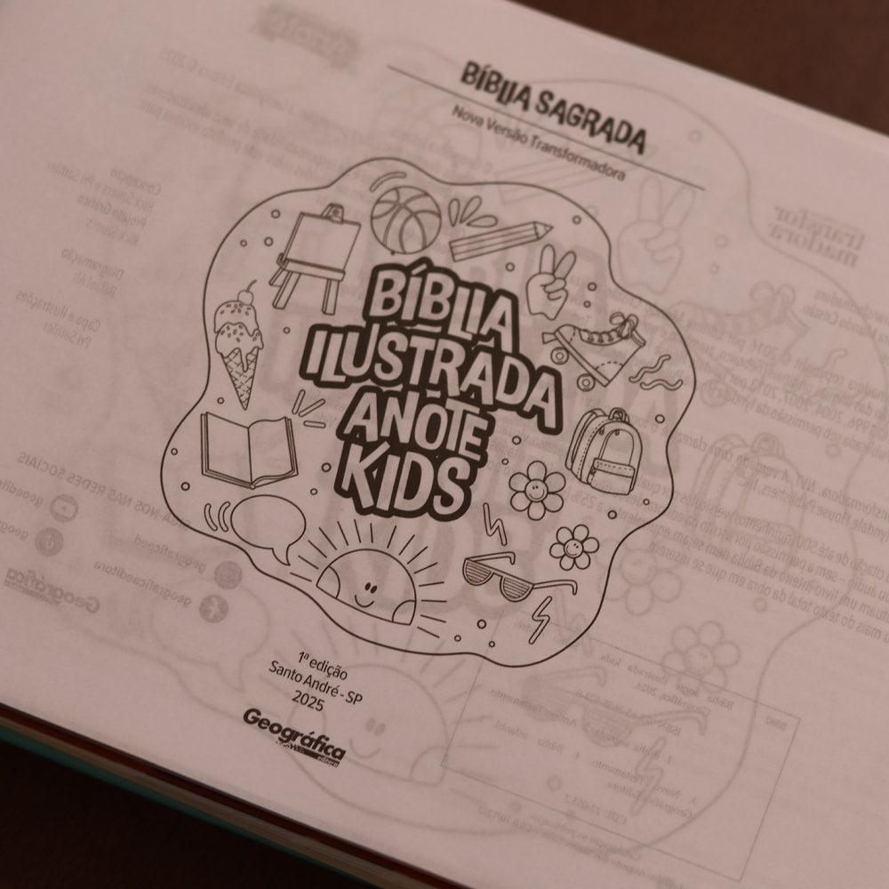 Bíblia Ilustrada Anote Kids | NVT | Capa Dura Stickers