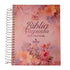 Bíblia Sagrada KJA 1611 espiral, capa dura rosa floral com hortênsias, textos e mapas coloridos. — Plenitude